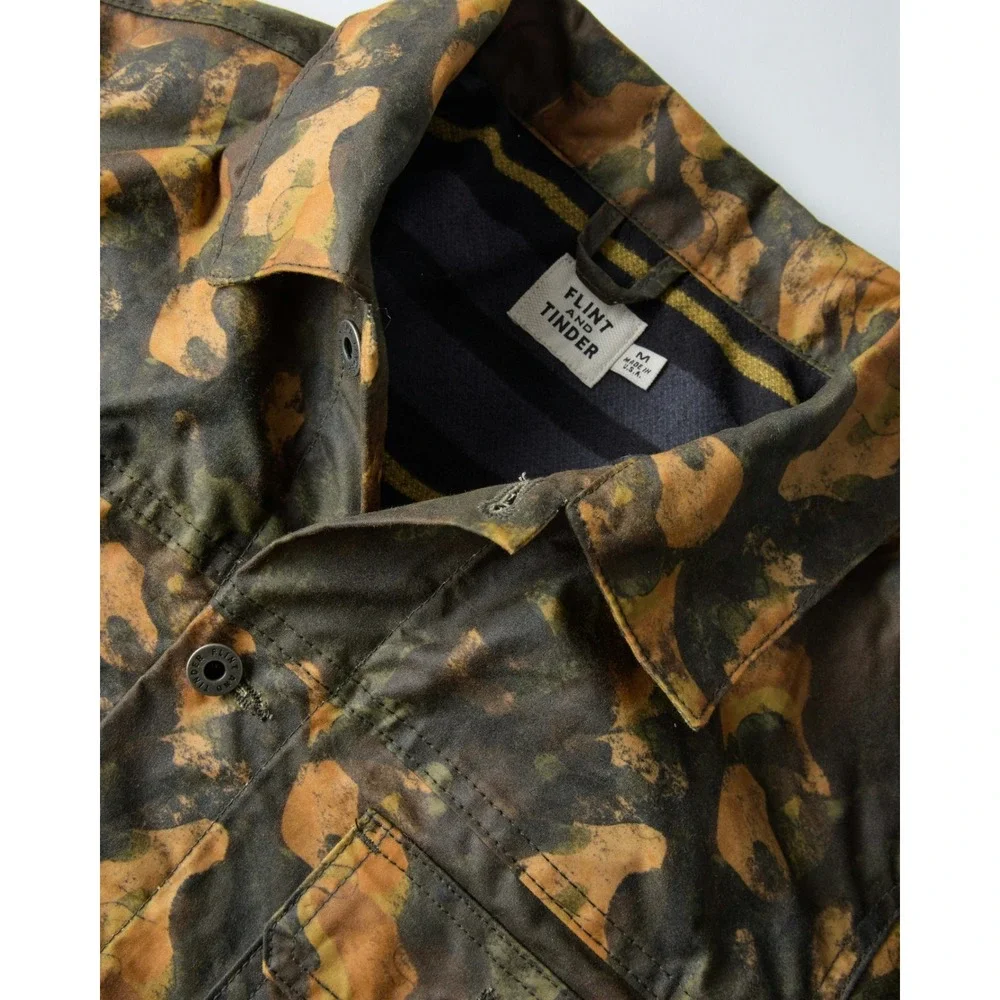 Flint and Tinder Waxed Trucker Jacket Camo Size Large New With Tags